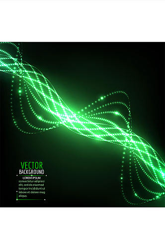 精美绿色螺旋光点矢量素材