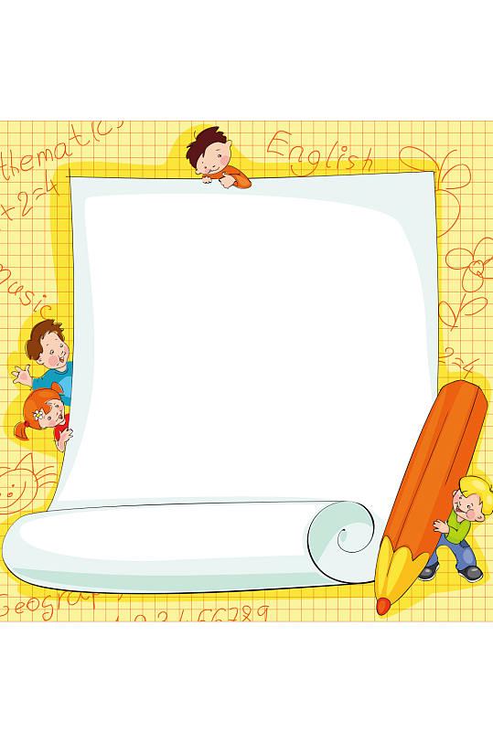 精美黄色空白纸张背景矢量素材-众图网