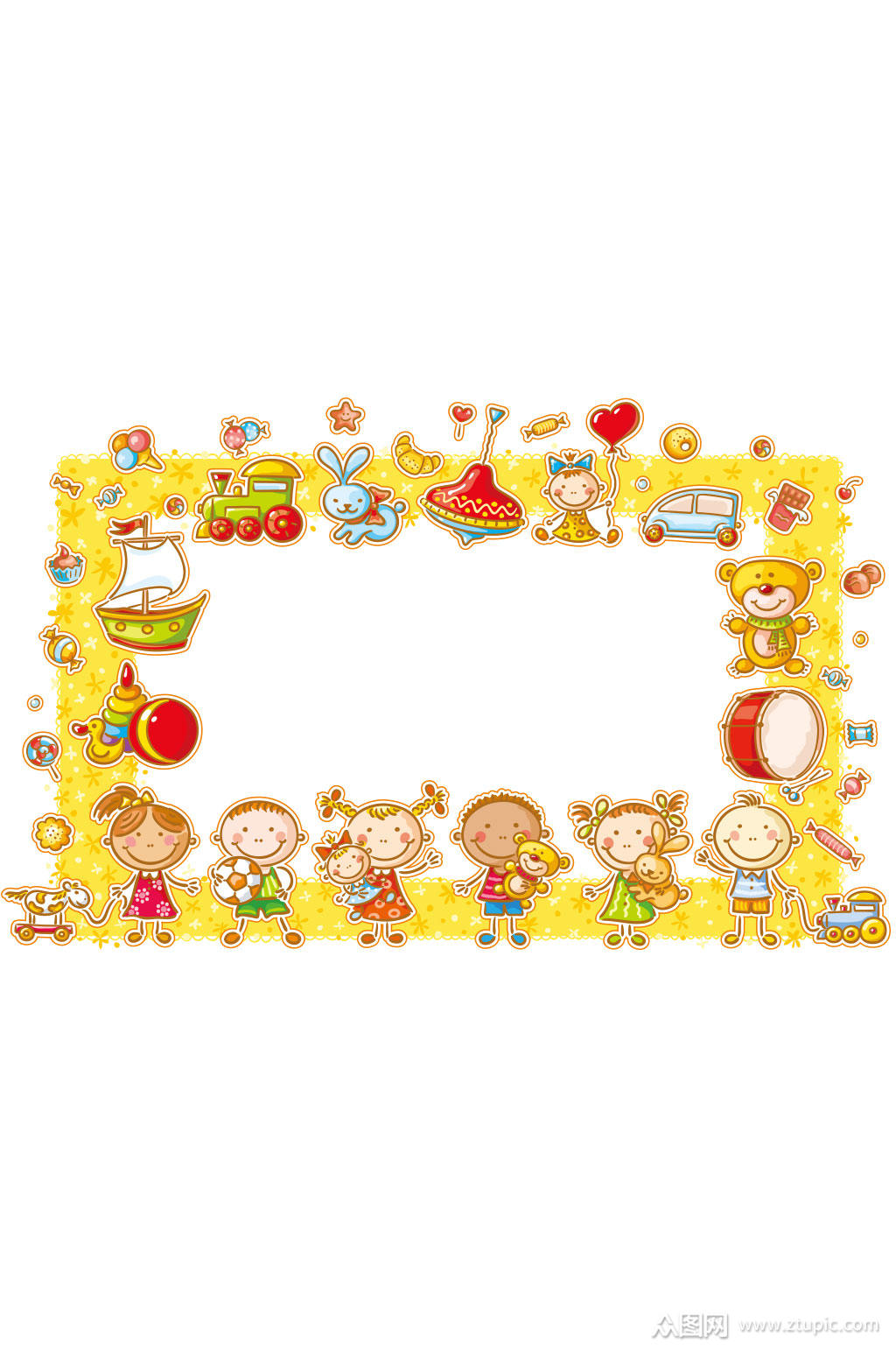 可爱孩子相框矢量素材