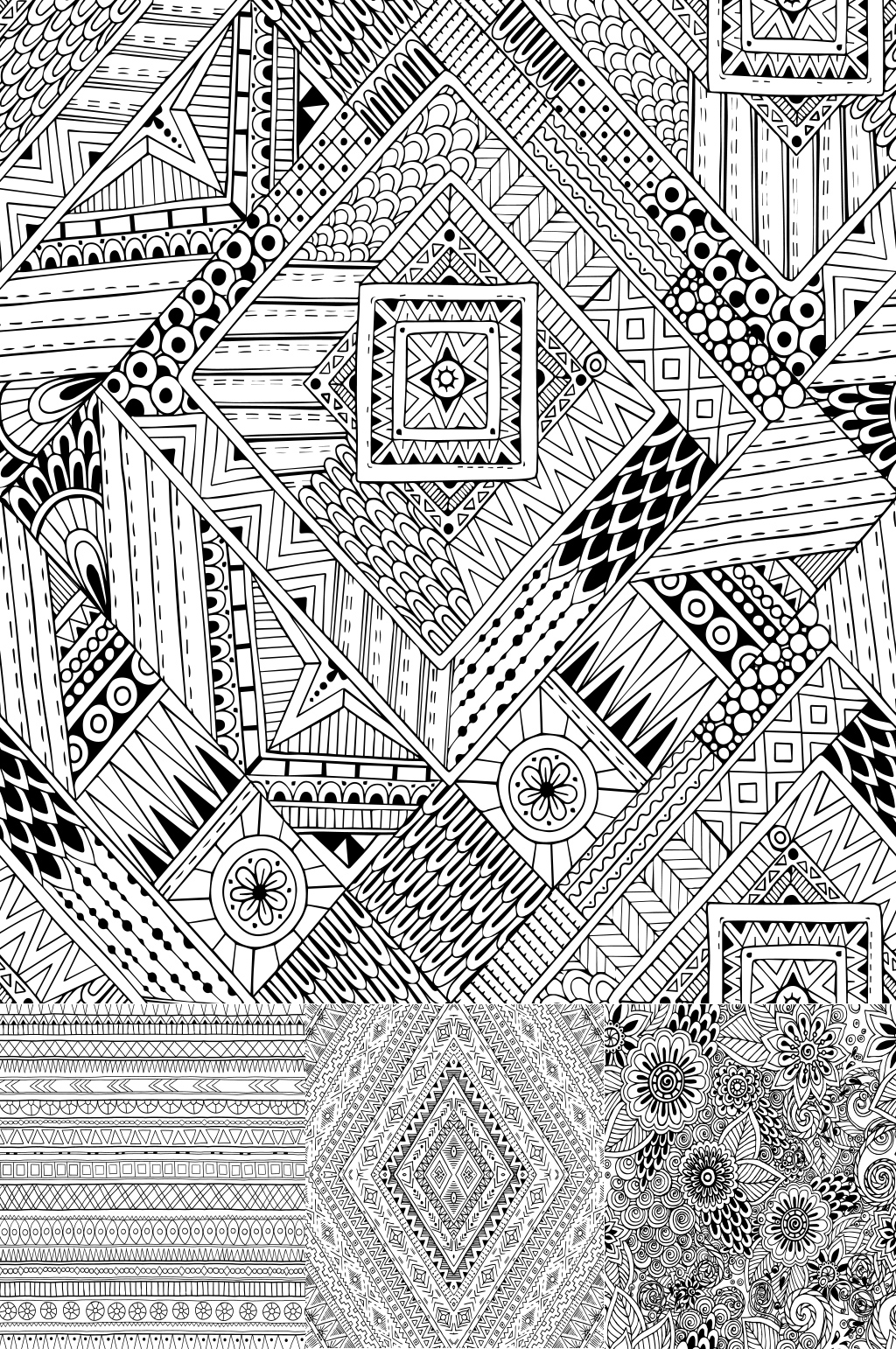 精美黑白花纹背景矢量素材