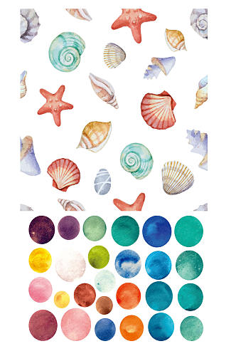 彩色时尚贝壳精美设计矢量元素素材