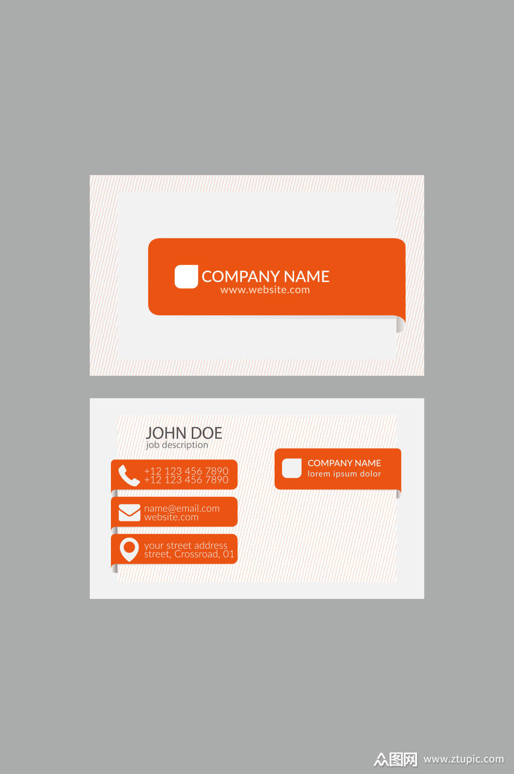 彩色时尚名片精美设计矢量元素素材模板下载-编号746418-众图网