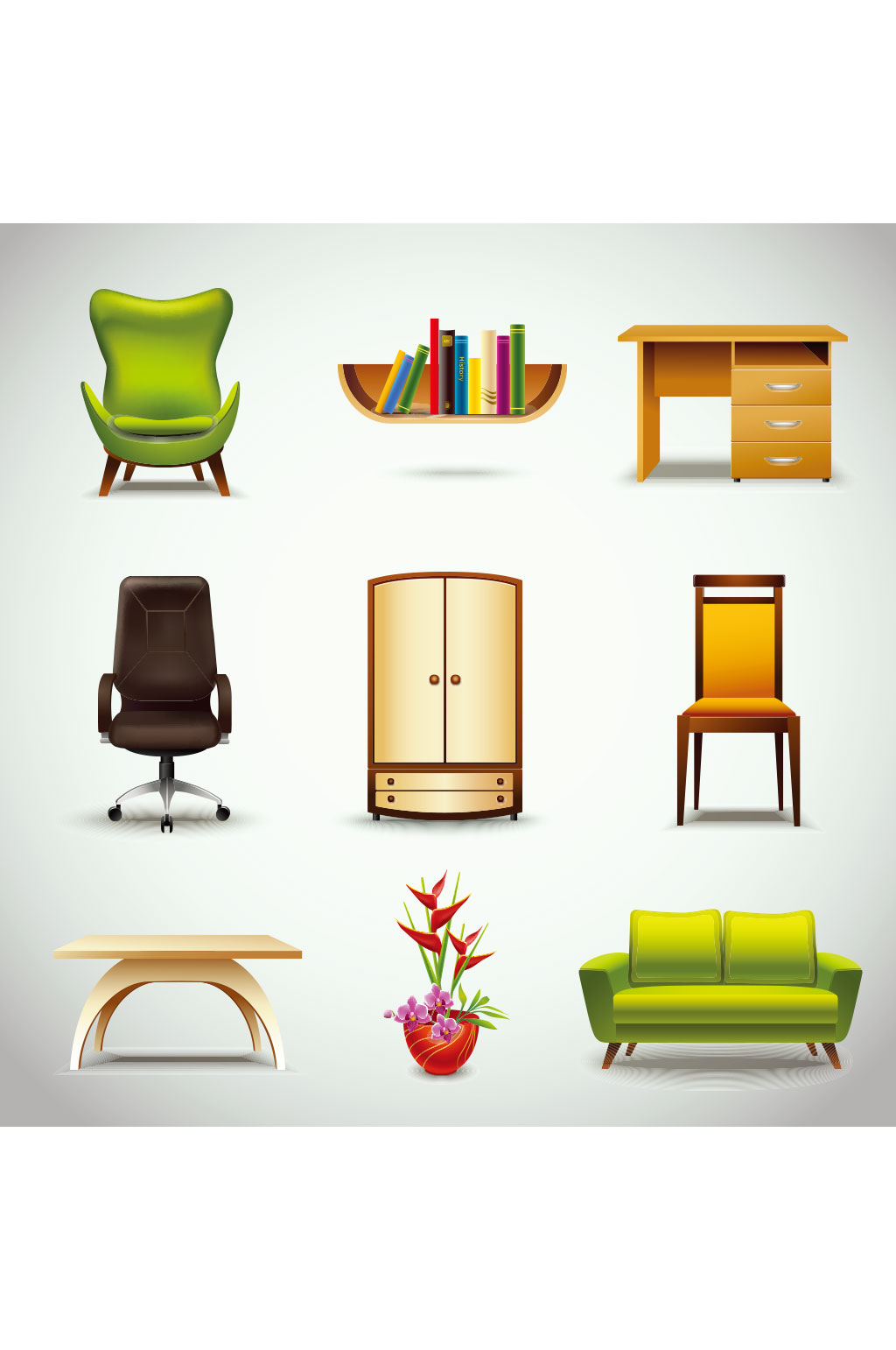 9款精美家具设计矢量图素材