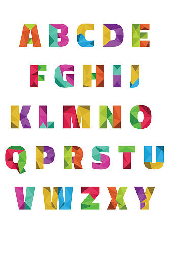 彩色时尚字母精美设计矢量元素素材