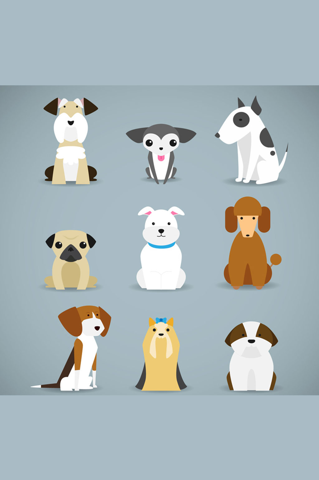 9款可爱宠物狗矢量素材