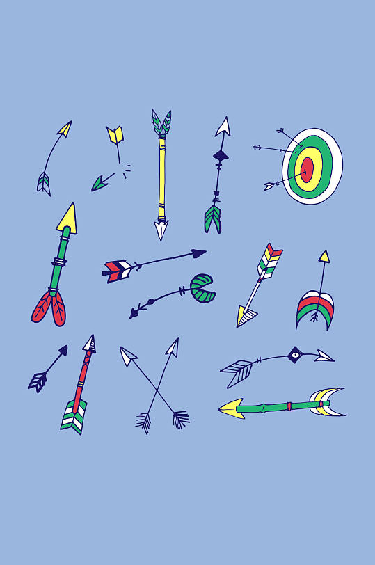 15款手绘箭和箭靶矢量素材