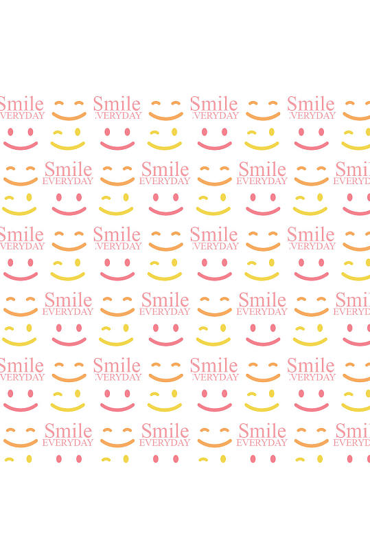 彩色笑脸符号无缝背景矢量图