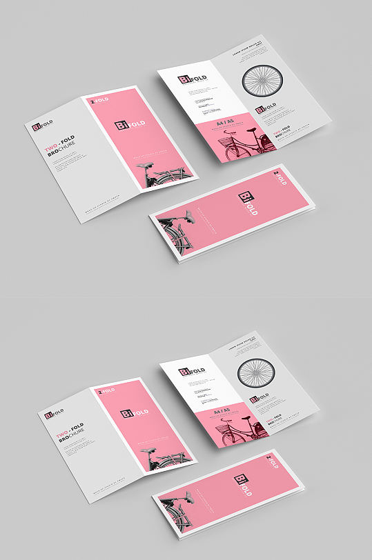 时尚对折页样机效果-众图网