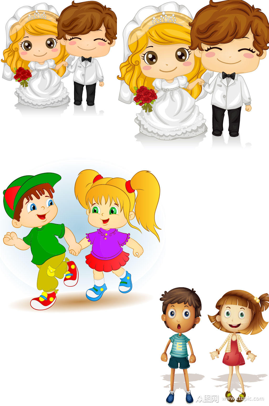 可爱动漫风人物矢量素材模板下载-编号750320-众图网