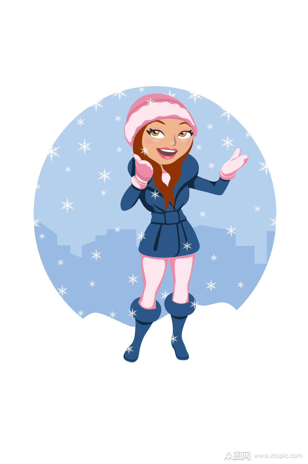 精美漫画风人物矢量素材