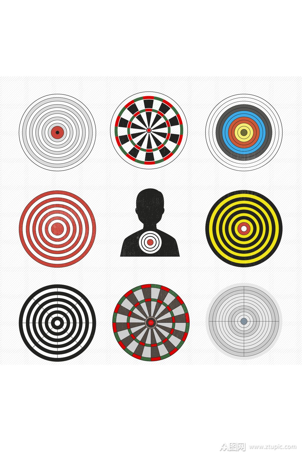 9款创意靶子设计矢量素材