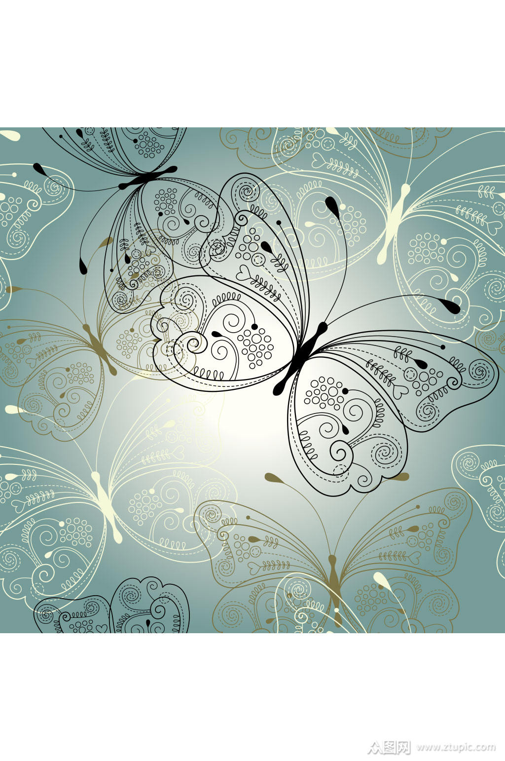 精美多彩渐变蝴蝶矢量素材