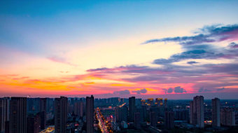 城市车流延时摄影落日晚霞实拍4k视频素材-众图网