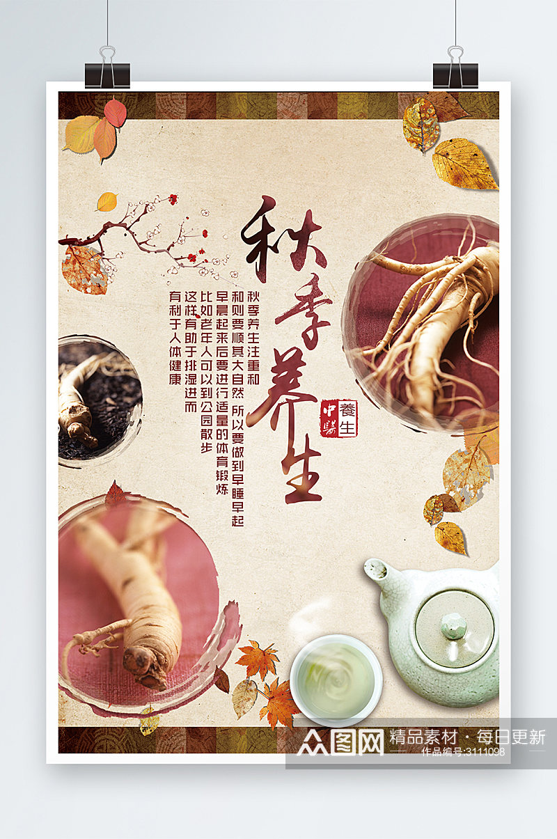 中国风秋季养生海报设计素材