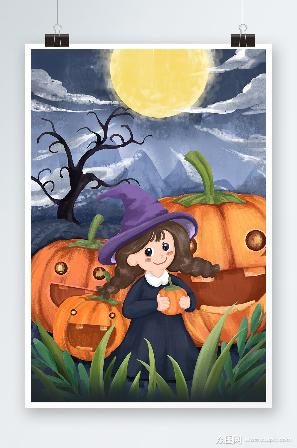 万圣节手绘插画设计