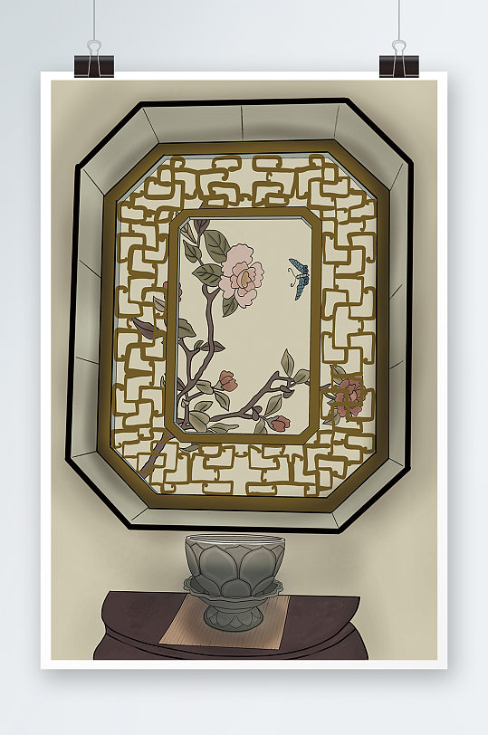 画古风背景合集早点插画立即下载复古高端免扣免扣背景屏风立即下载