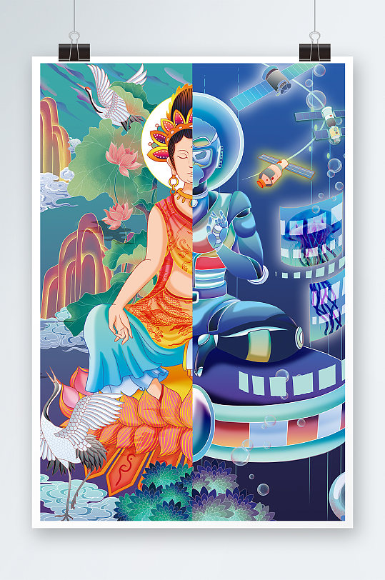 未来科技手绘插画设计