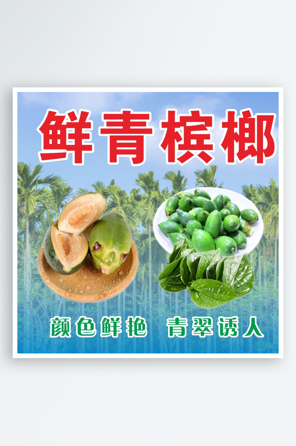新鲜槟榔青槟榔海报素材