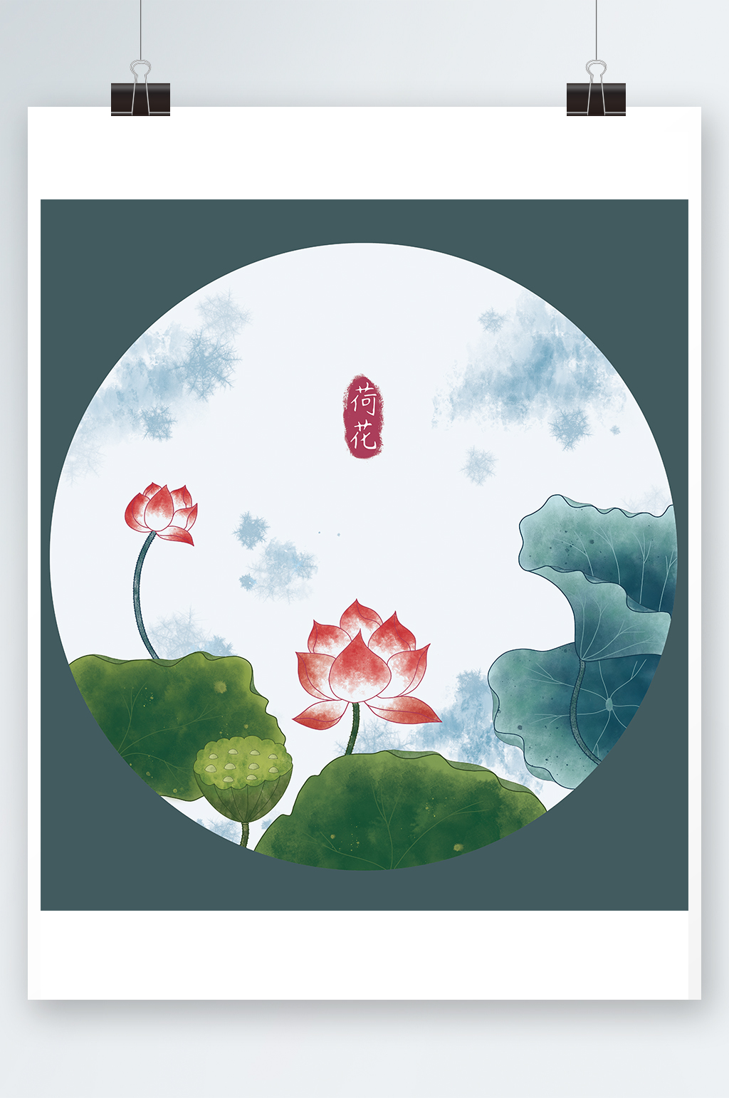 荷花睡莲莲蓬莲子素材