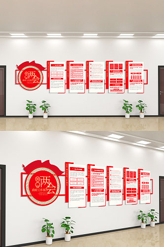 政府两会报告工作文化墙