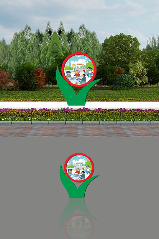 户外立式广告展示公告栏宣栏-众图网