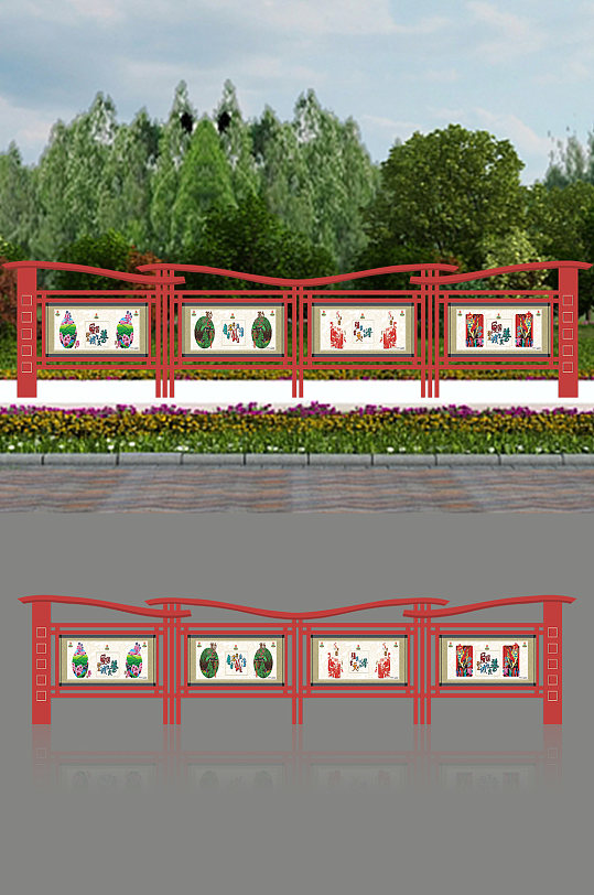 户外立式广告展示公告栏宣栏-众图网