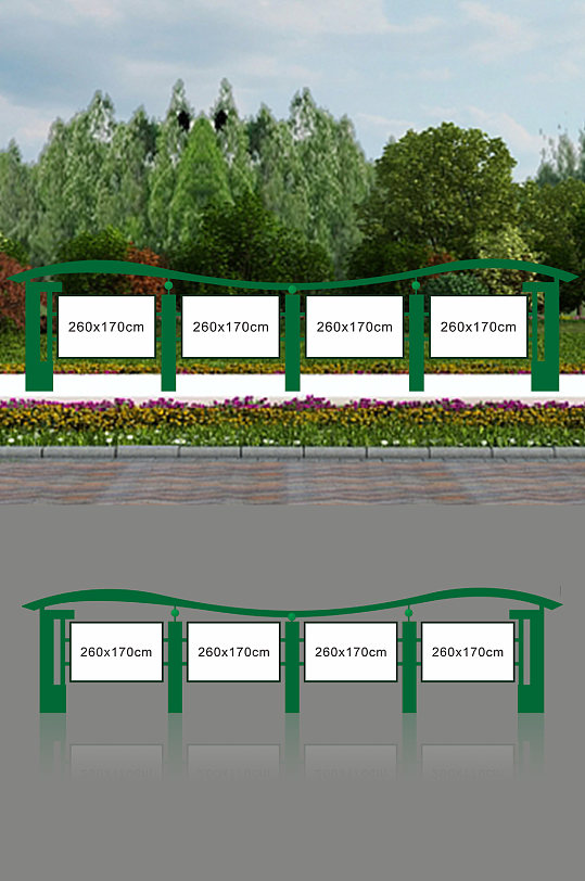 户外立式广告展示公告栏宣栏-众图网