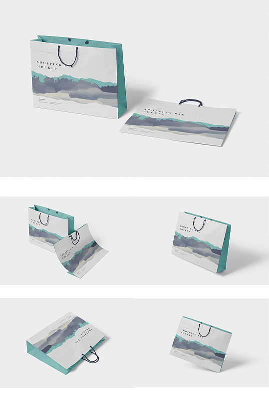 手提袋礼品袋高档服装购物袋样机-众图网