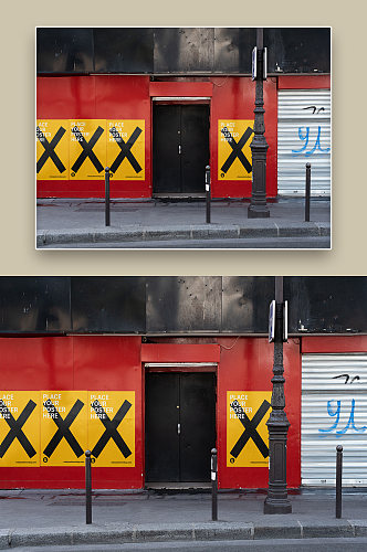 欧美风格街头涂鸦海报样机