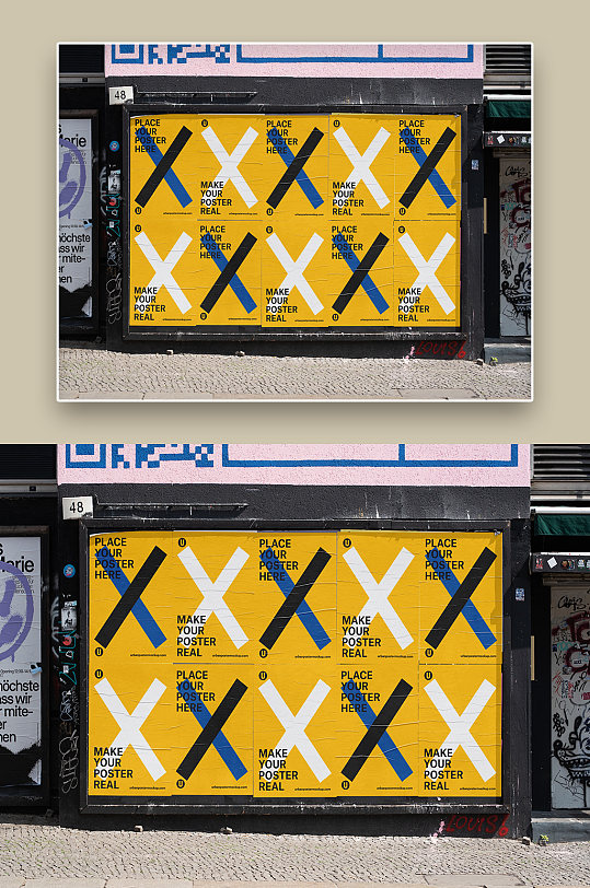 欧美抽象街头涂鸦海报样机