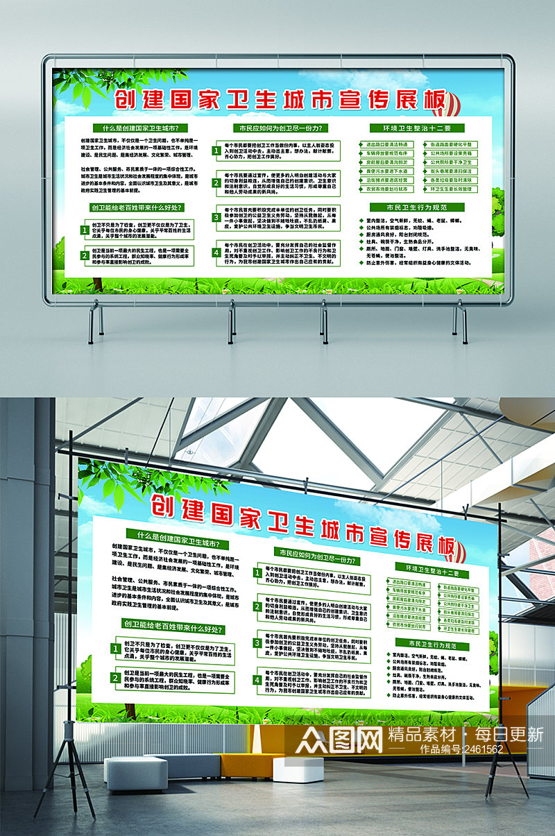 创建国家卫生城市宣传展板素材