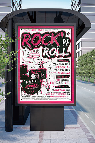 ROCKROLL英文排版海报