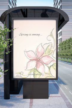 花卉手绘简约海报