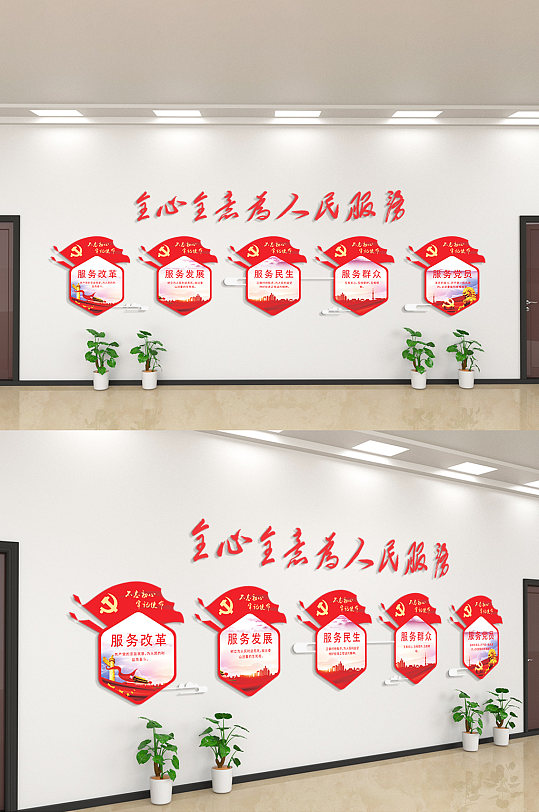 全心全意为人民服务文化墙