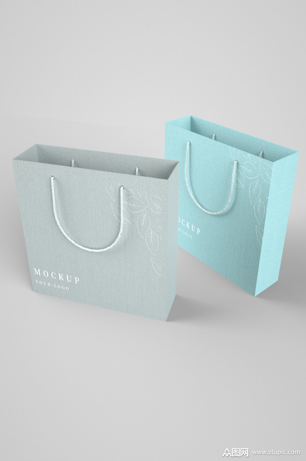 绿色手提袋包装样机