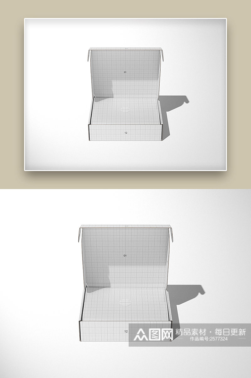 飞机盒纸盒模型样机素材