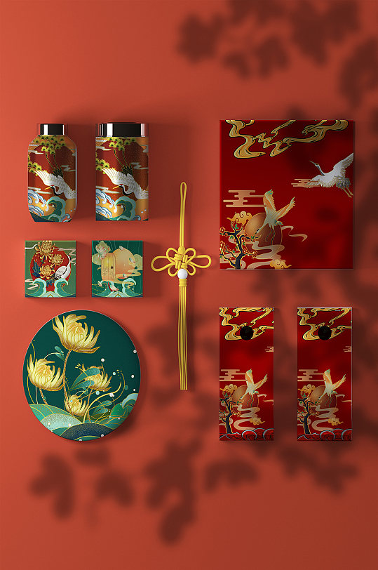大氣高端中國風(fēng)中秋端午月餅禮盒包裝樣機(jī)