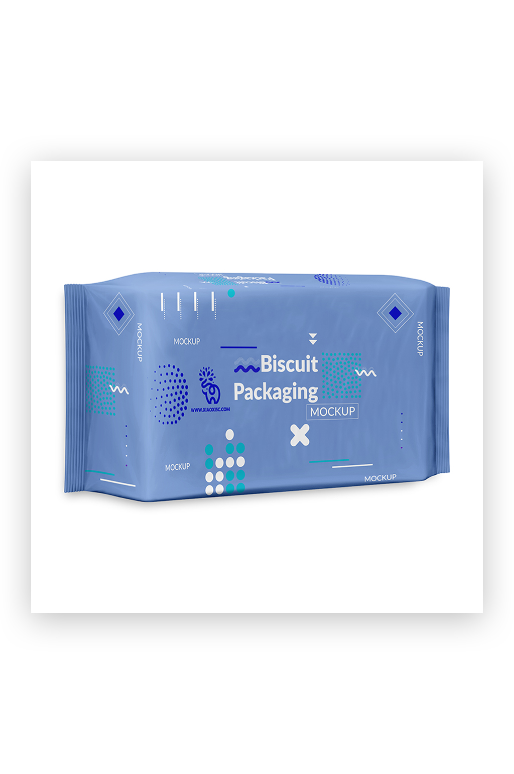 时尚蓝色包装洗脸巾湿巾贴图样机