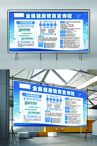 全民健康教育知识宣传栏展板