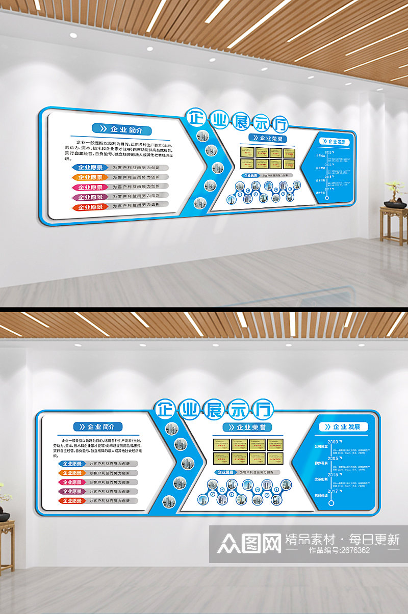 企业展示厅公司简介文化墙素材