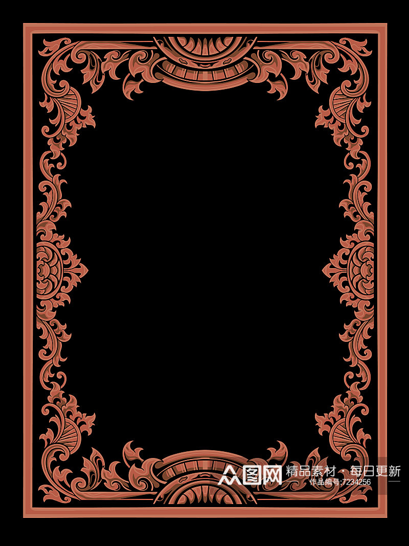 复古欧式花纹边框背景封面素材