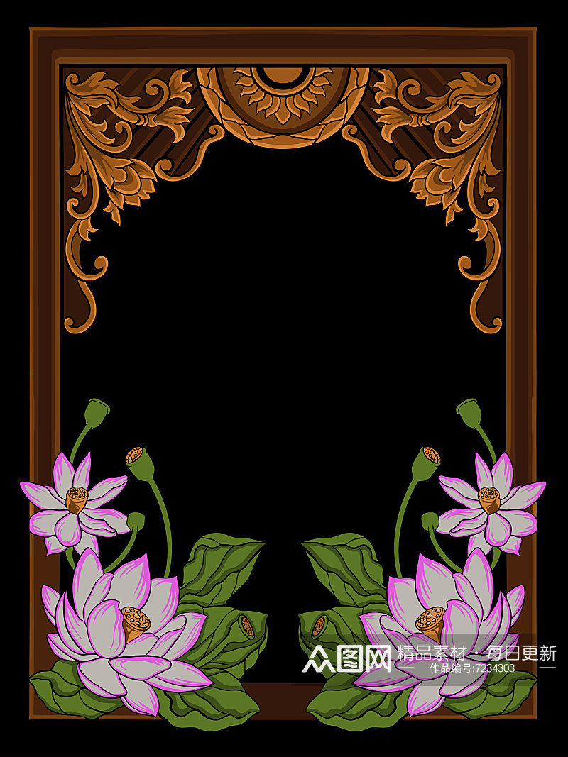花卉欧式花纹边框背景封面素材