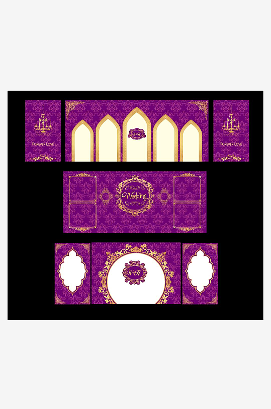 高级婚礼主题舞台背景模版-众图网