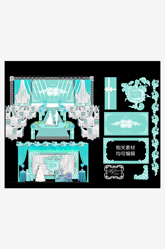 高级婚礼主题舞台背景模版-众图网