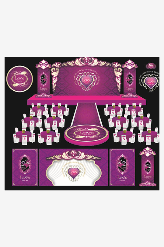 高级婚礼主题舞台背景模版-众图网