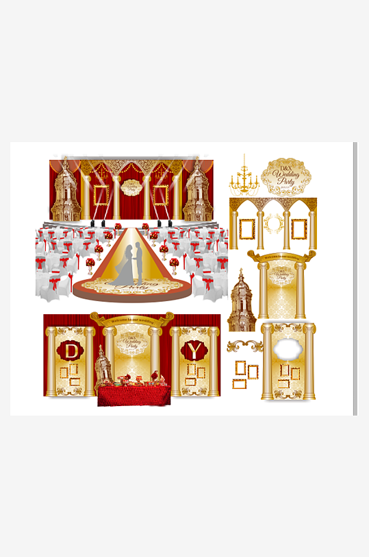 高级婚礼主题舞台背景模版-众图网