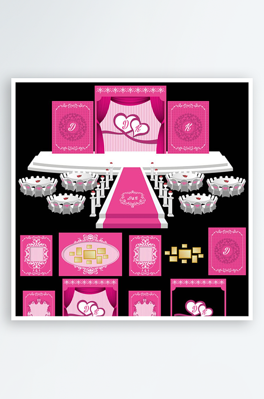 高级婚礼主题舞台背景模版-众图网