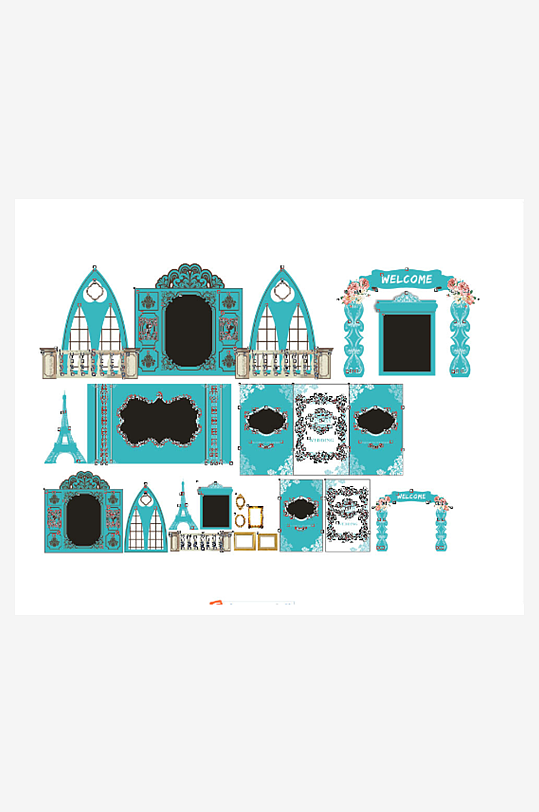 高级婚礼主题舞台背景模版-众图网