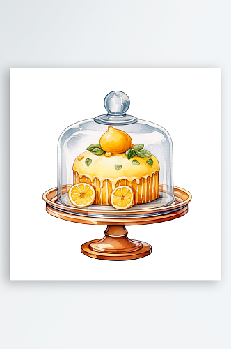 柠檬蛋糕插画图片素材