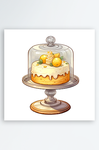 柠檬蛋糕插画图片素材